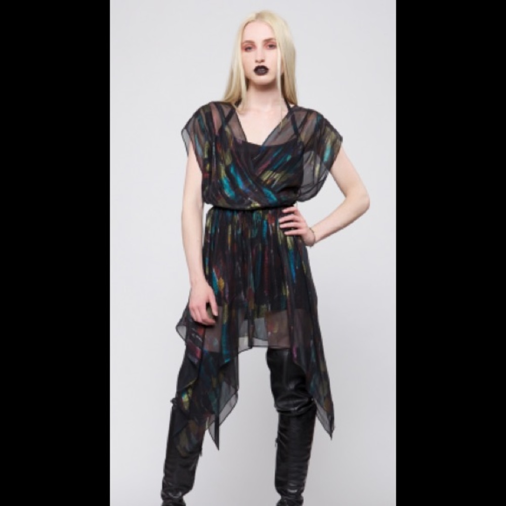 House of Widow Black Ice Handkerchief Dress